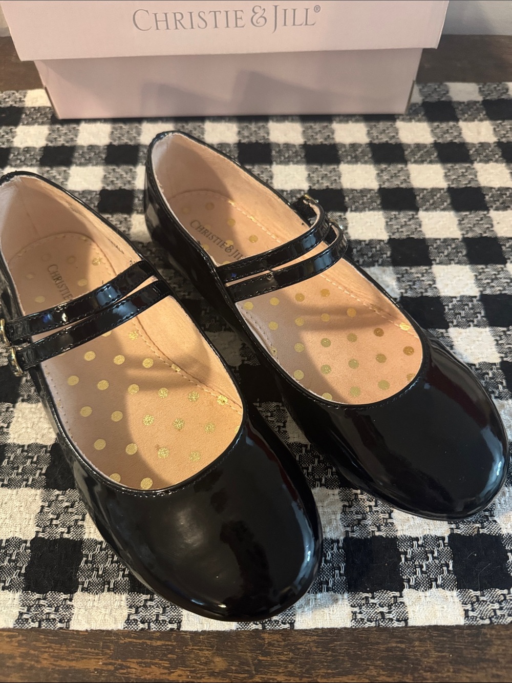 Christie & Jill Girls' Black Patent Mary Jane Dress Shoes